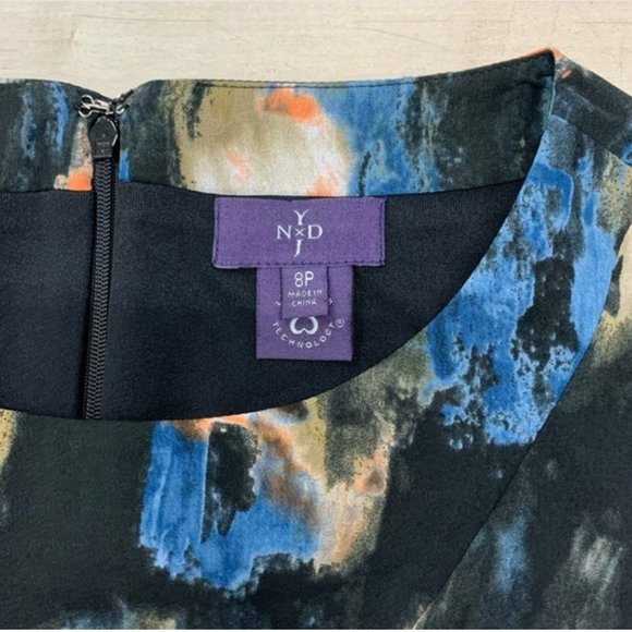 NYDJ navy multi ikat twist front dress 2P 6P 8P 10 - Picture 3 of 8